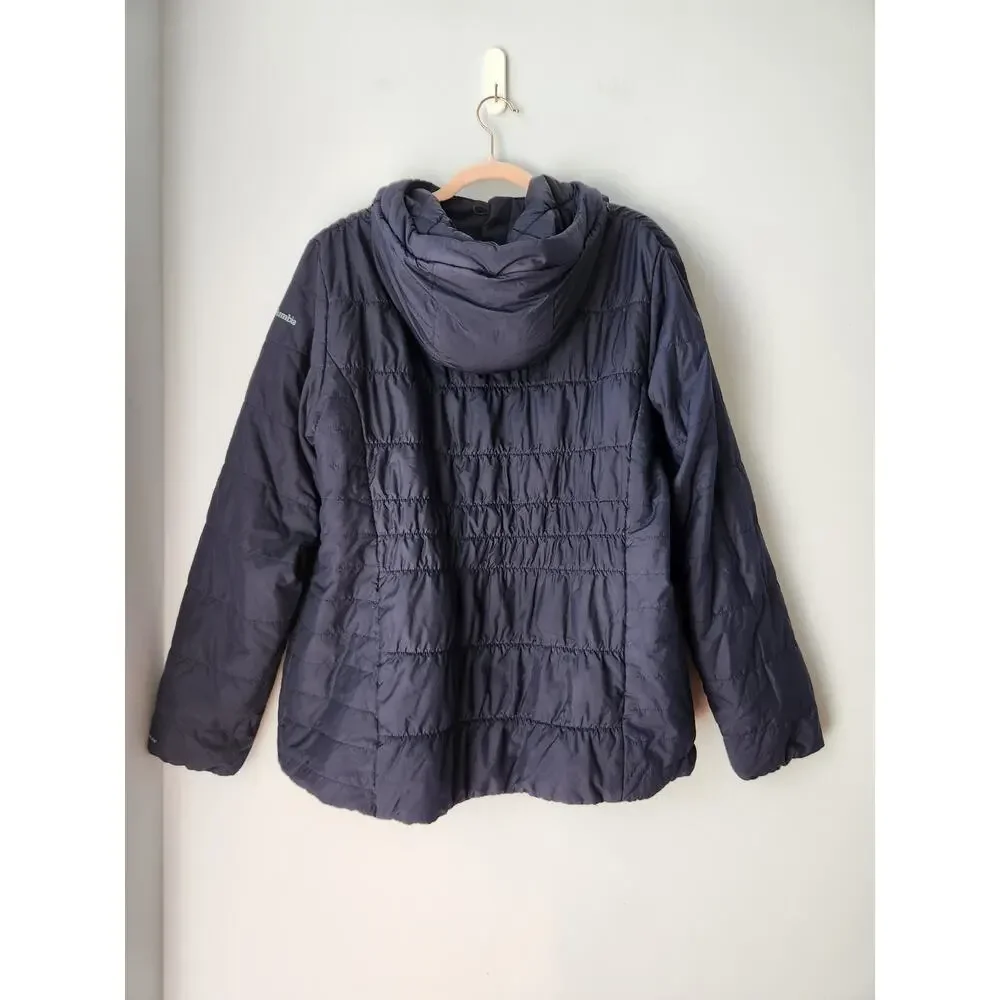 NWT Columbia Women's Copper Crest II Hooded Jacket Coat Blue XL